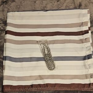 IKEA Silver, Brown, Grey and White Curtain Panel With New Hooks.